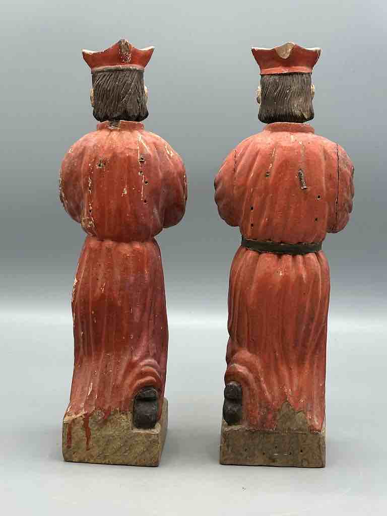 Antique Vietnamese Catholic Saint Figure Pair of Angels