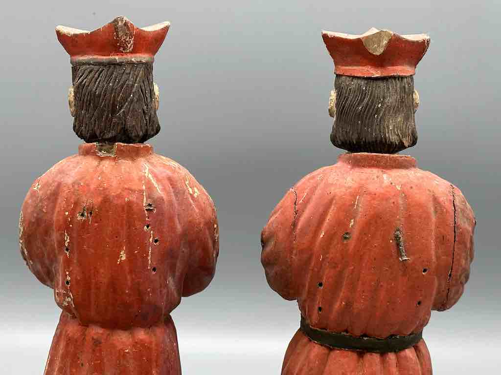 Antique Vietnamese Catholic Saint Figure Pair of Angels