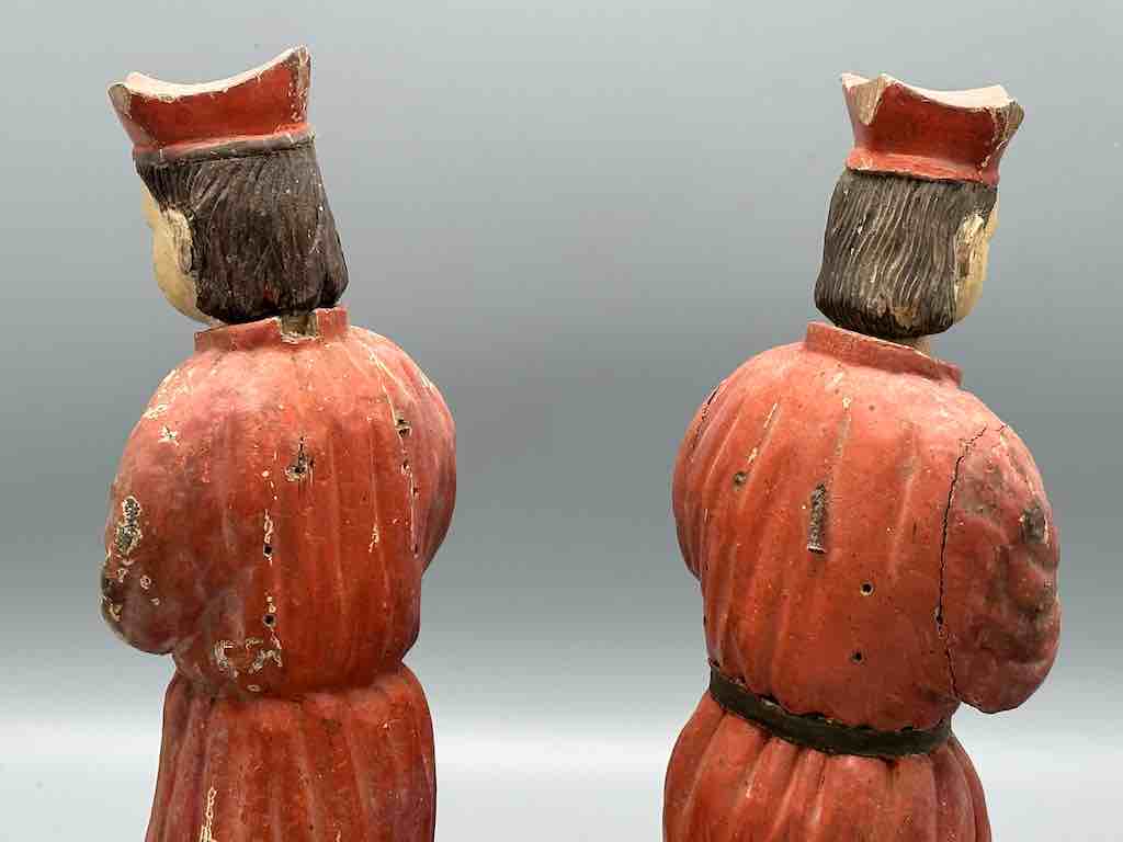 Antique Vietnamese Catholic Saint Figure Pair of Angels