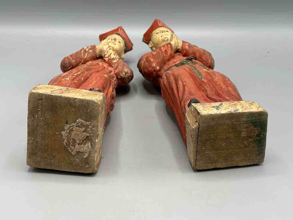 Antique Vietnamese Catholic Saint Figure Pair of Angels