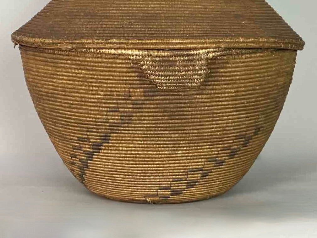 Extraordinary Large Covered Vintage Tutsi Decor Basket - Burundi