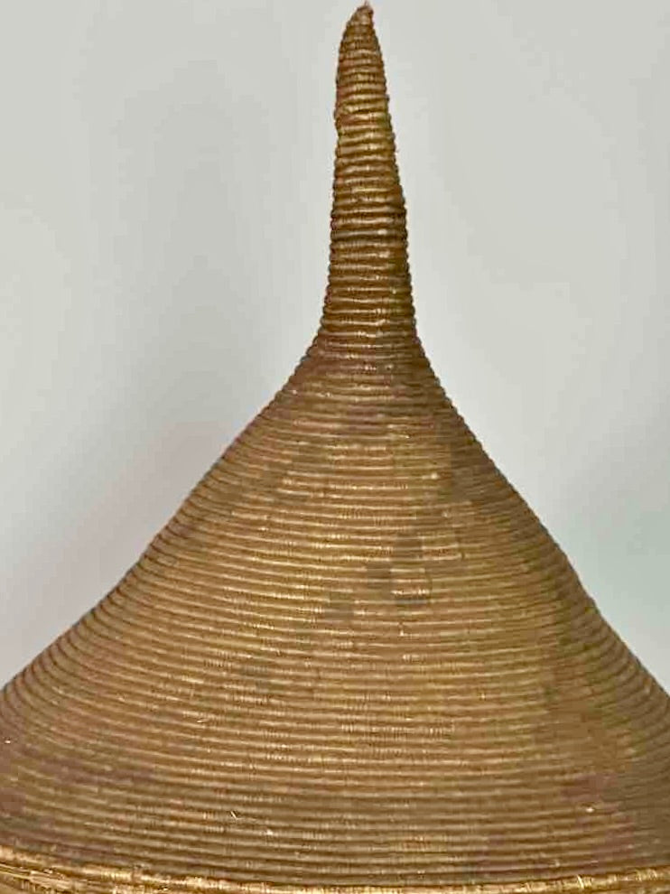 Extraordinary Large Covered Vintage Tutsi Decor Basket - Burundi