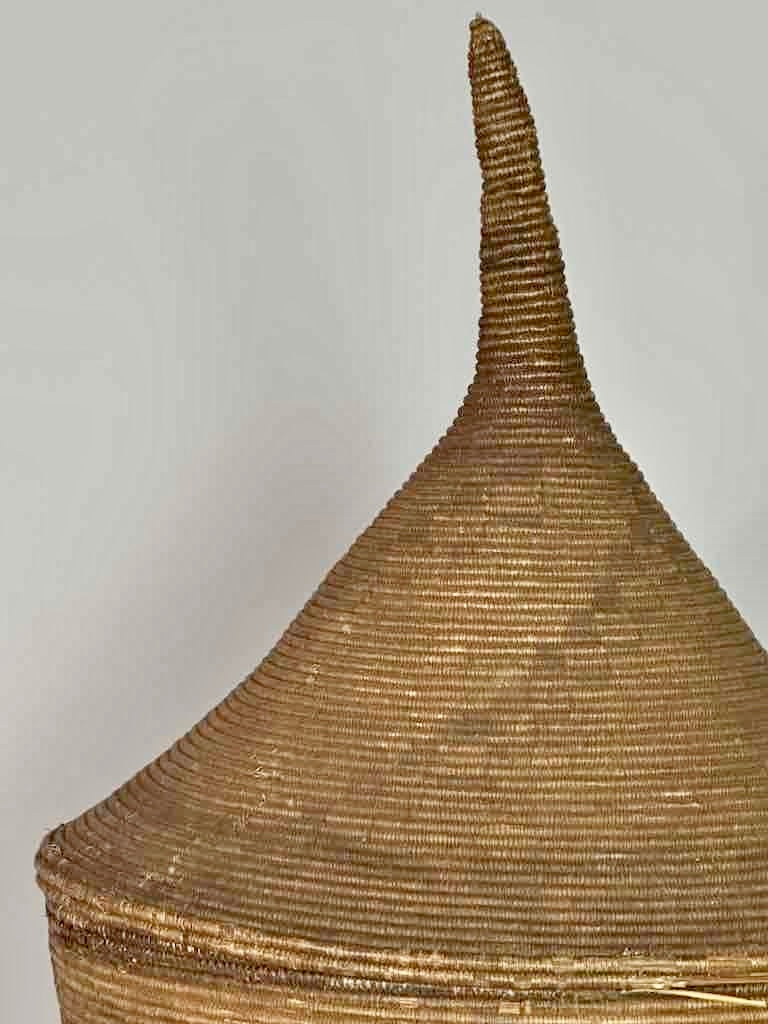 Extraordinary Large Covered Vintage Tutsi Decor Basket - Burundi