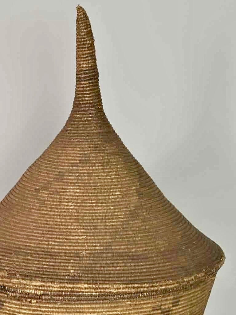 Extraordinary Large Covered Vintage Tutsi Decor Basket - Burundi
