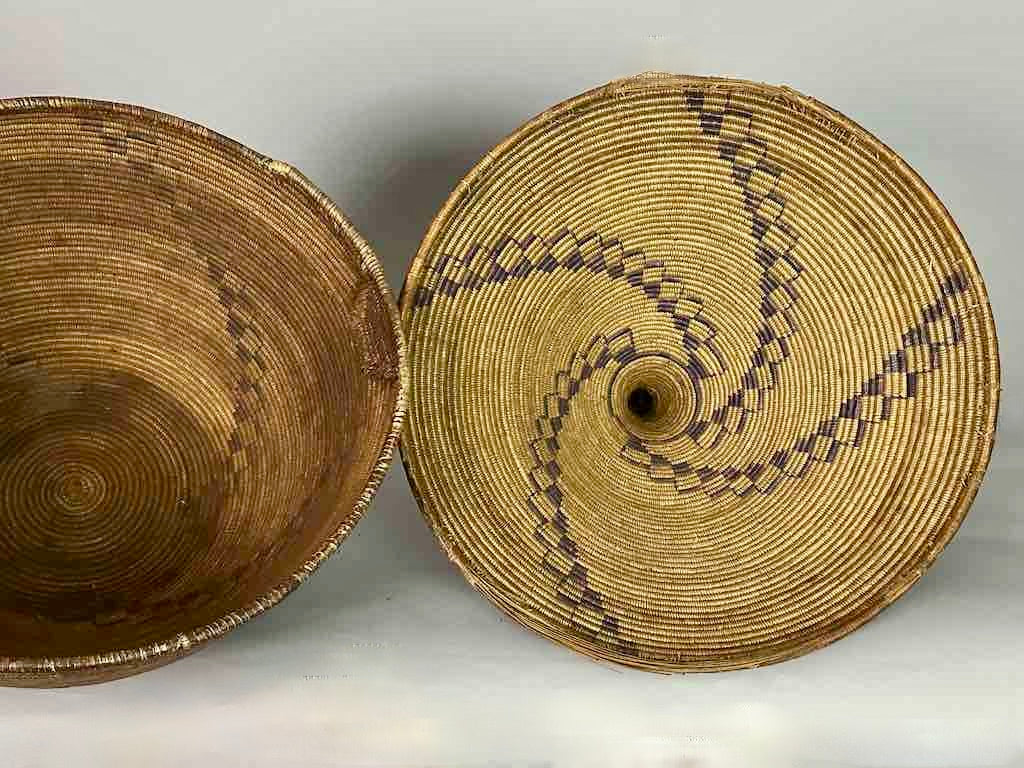 Extraordinary Large Covered Vintage Tutsi Decor Basket - Burundi