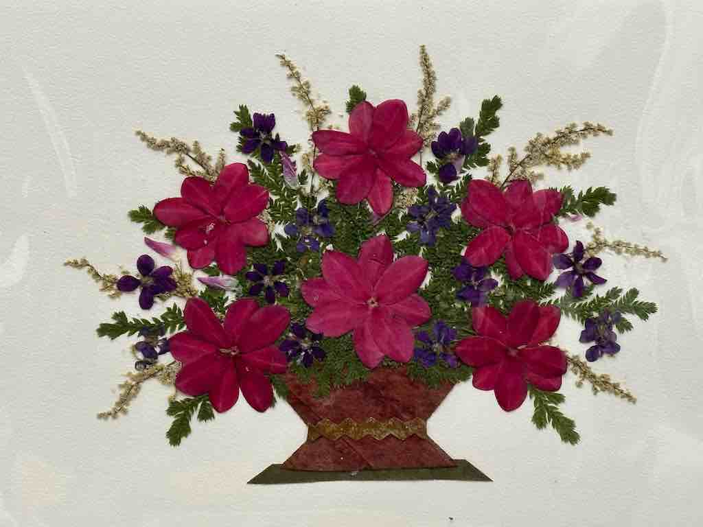 Handmade Pressed Dried Real Flower Greeting Card - Floral Arrangement