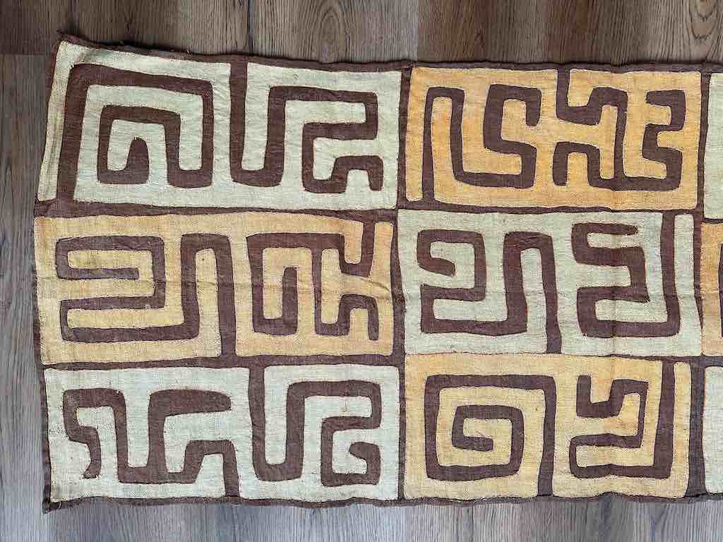 Kuba Cloth Long Raffia Textile | 136 x 27"