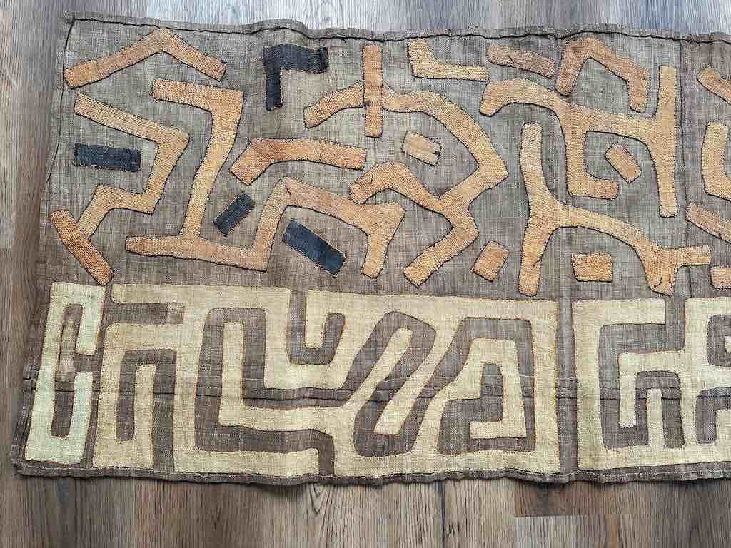 Kuba Cloth Long Raffia Textile | 124 x 26"