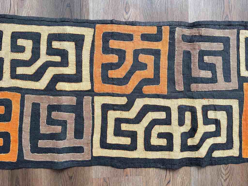 Kuba Cloth Long Raffia Textile | 137 x 21"