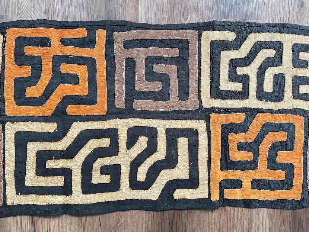 Kuba Cloth Long Raffia Textile | 137 x 21"