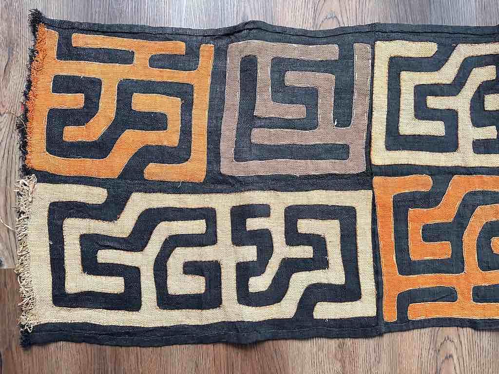 Kuba Cloth Long Raffia Textile | 137 x 21"