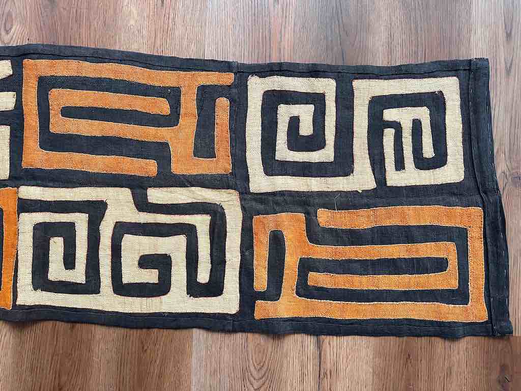 Kuba Cloth Long Raffia Textile | 149 x 21"
