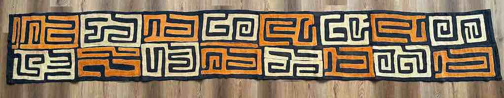 Kuba Cloth Long Raffia Textile | 149 x 21"