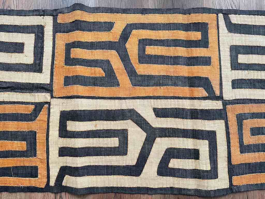 Kuba Cloth Long Raffia Textile | 121 x 23"