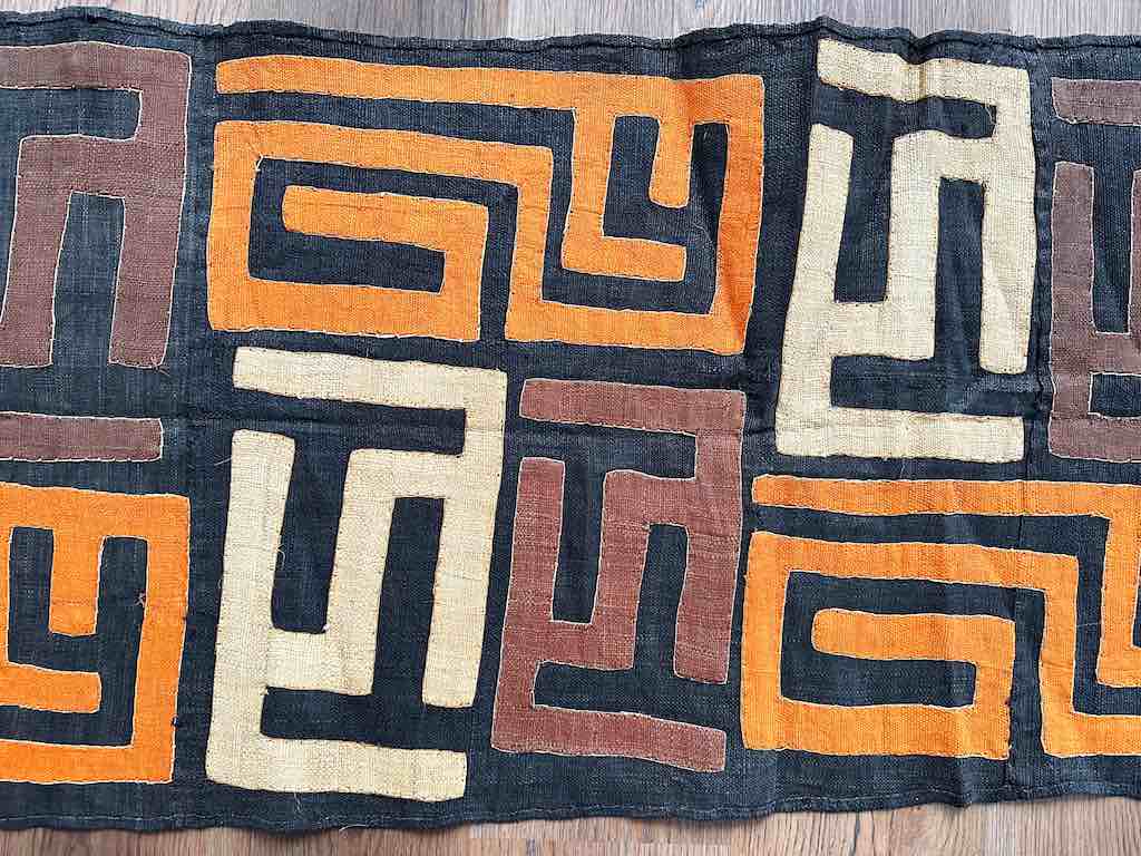 Kuba Cloth Long Raffia Textile | 124 x 21"