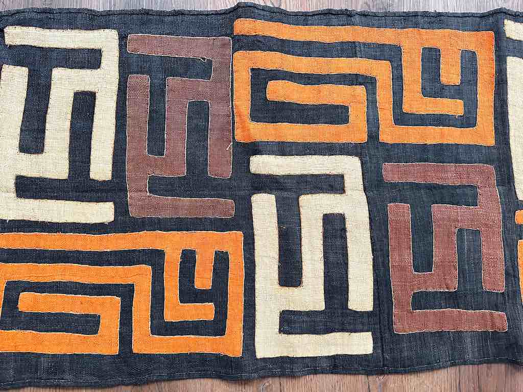 Kuba Cloth Long Raffia Textile | 124 x 21"