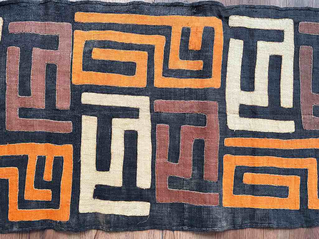 Kuba Cloth Long Raffia Textile | 124 x 21"