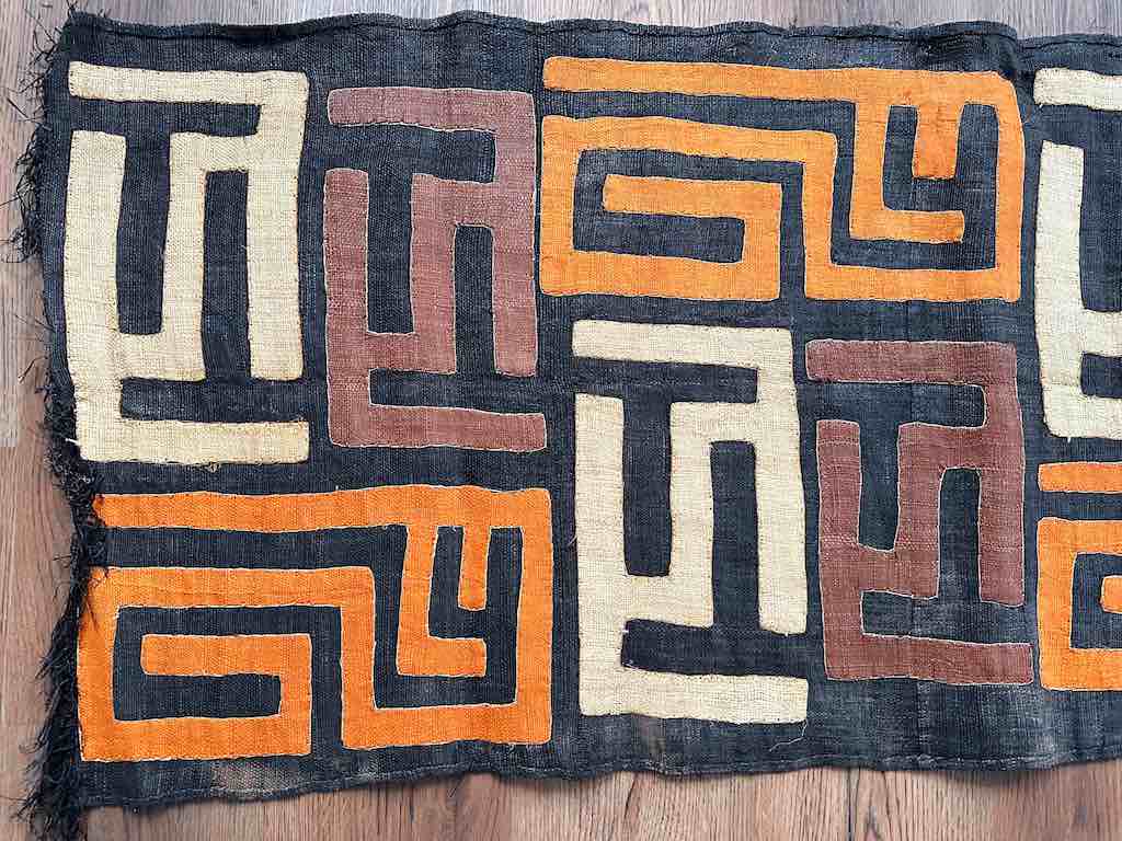 Kuba Cloth Long Raffia Textile | 124 x 21"