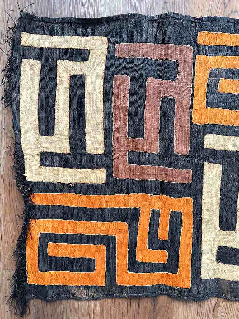 Kuba Cloth Long Raffia Textile | 124 x 21"