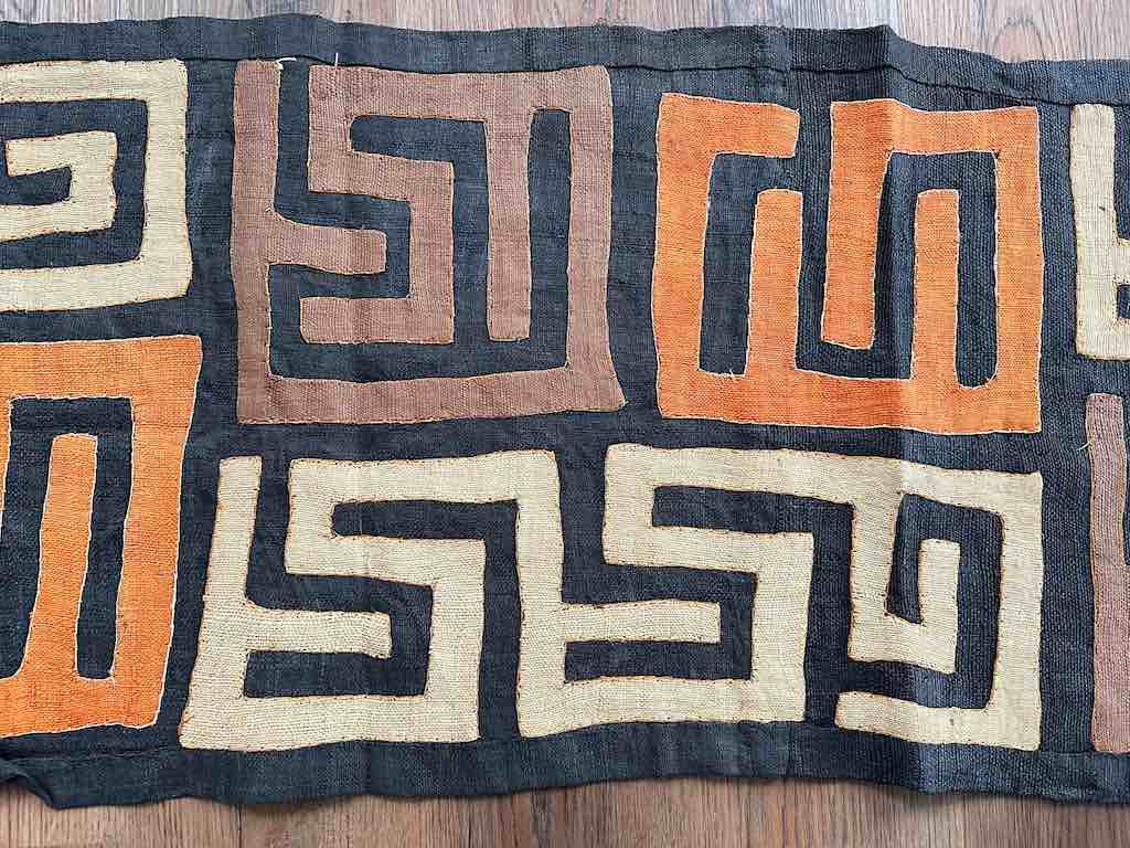 Kuba Cloth Long Raffia Textile | 128 x 20"