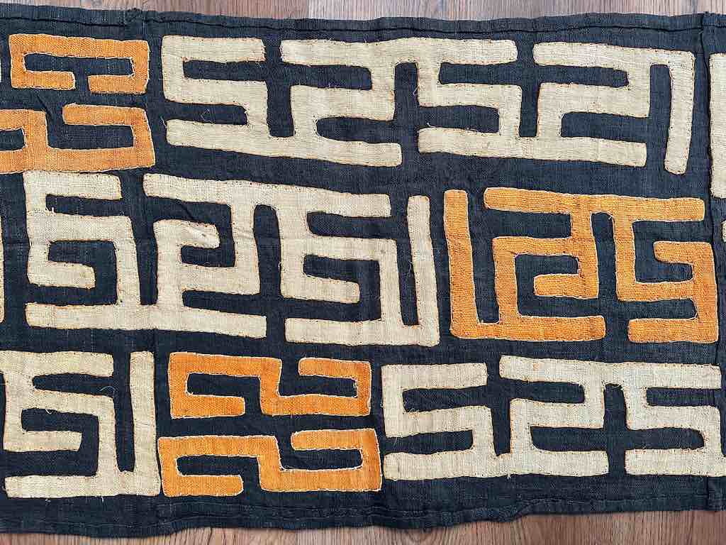 Kuba Cloth Long Raffia Textile | 139 x 22"
