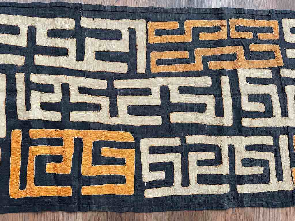 Kuba Cloth Long Raffia Textile | 139 x 22"