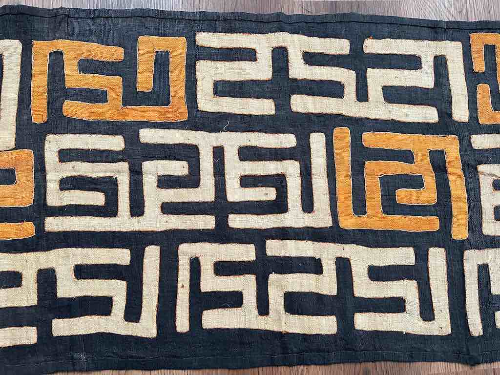 Kuba Cloth Long Raffia Textile | 139 x 22"