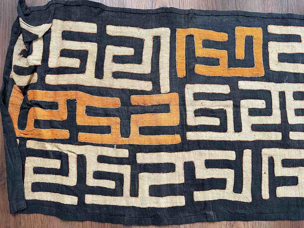 Kuba Cloth Long Raffia Textile | 139 x 22"