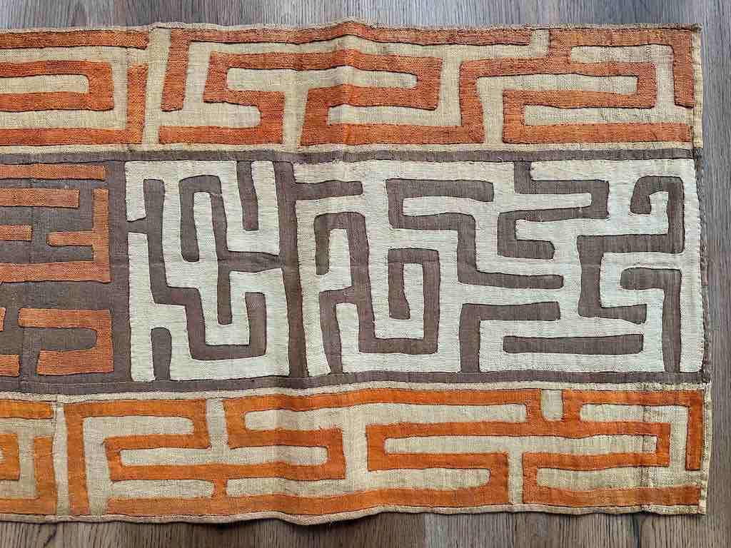 Kuba Cloth Long Raffia Textile | 135 x 23"