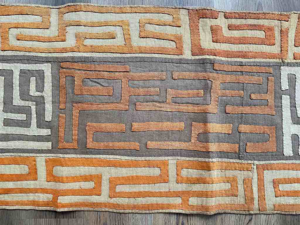 Kuba Cloth Long Raffia Textile | 135 x 23"