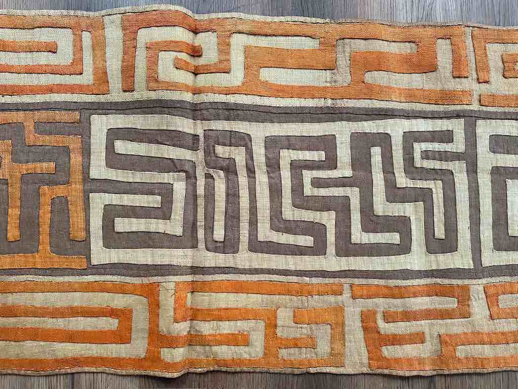 Kuba Cloth Long Raffia Textile | 135 x 23"