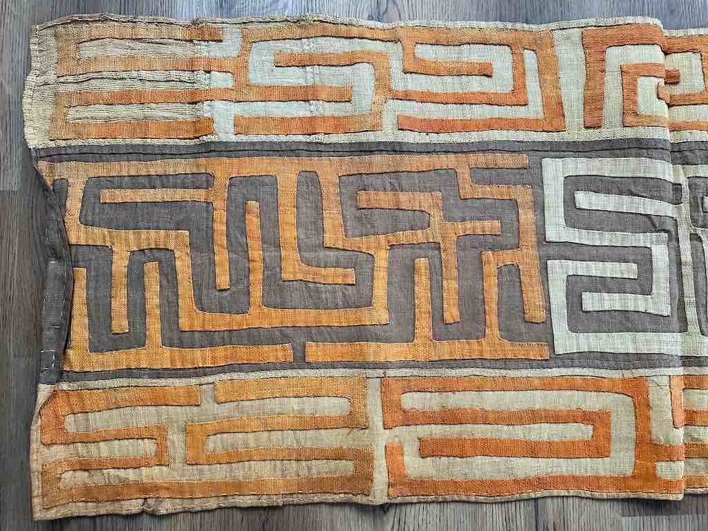 Kuba Cloth Long Raffia Textile | 135 x 23"