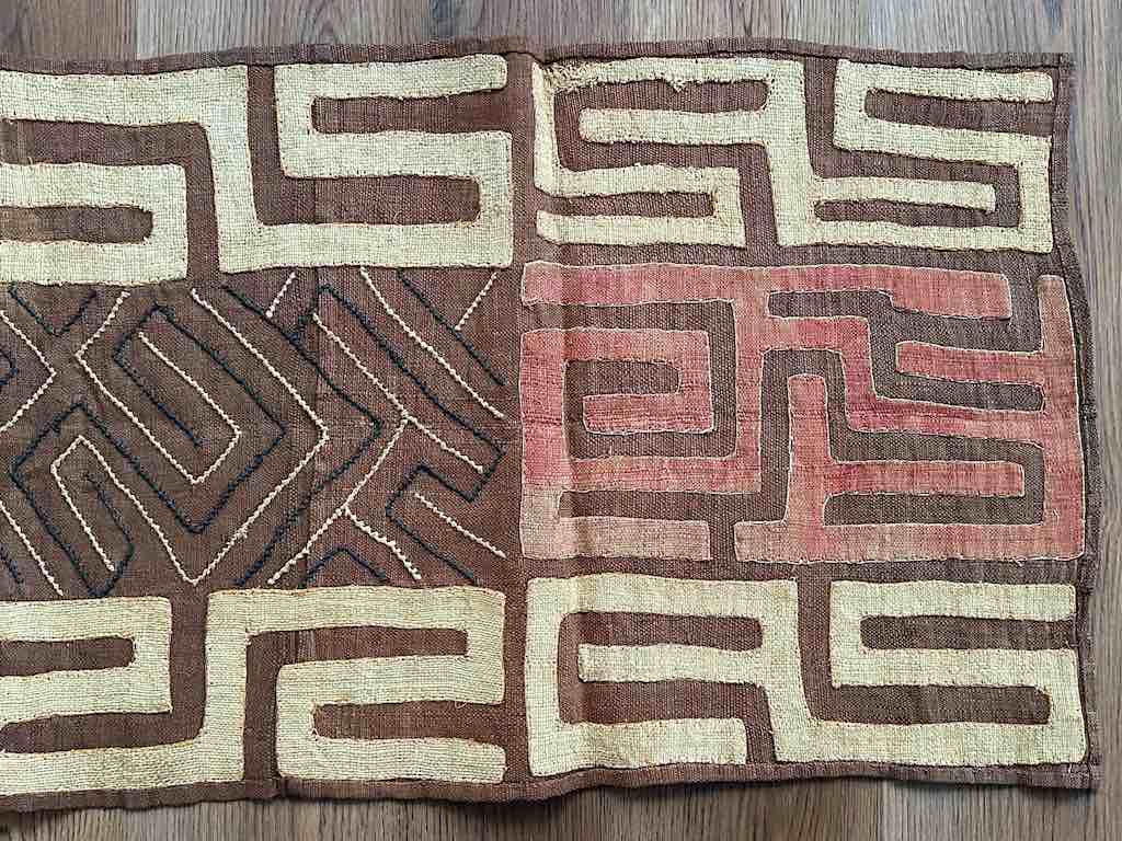Kuba Cloth Long Raffia Textile | 131 x 21"