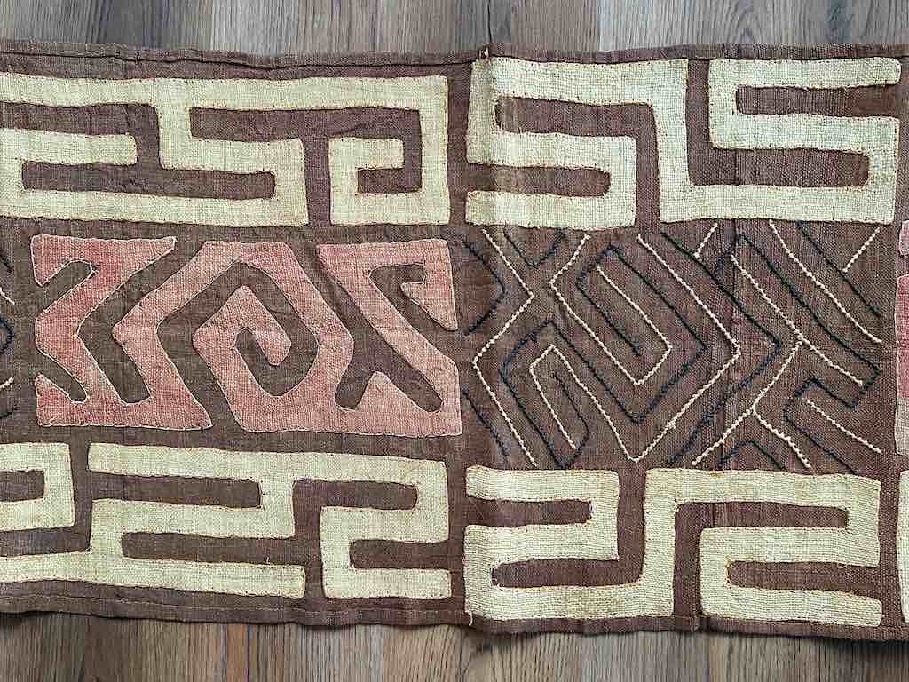 Kuba Cloth Long Raffia Textile | 131 x 21"