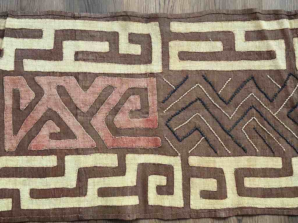 Kuba Cloth Long Raffia Textile | 131 x 21"