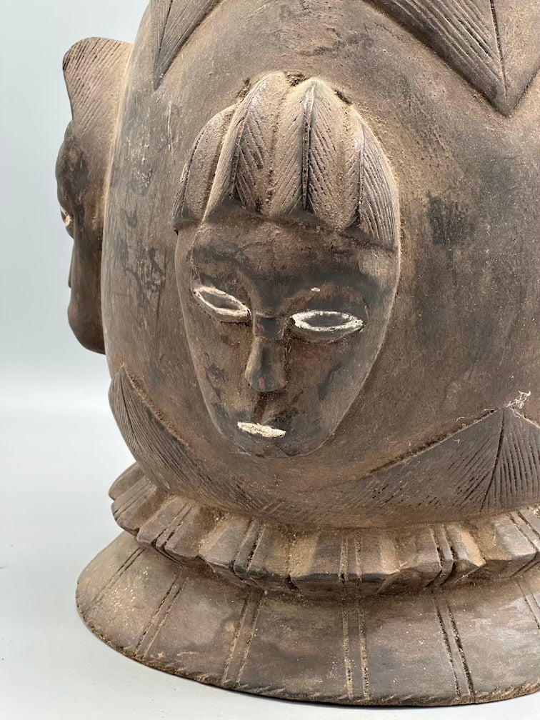 Single Baule Head Design Mouse Oracle Container/Statue | 22"