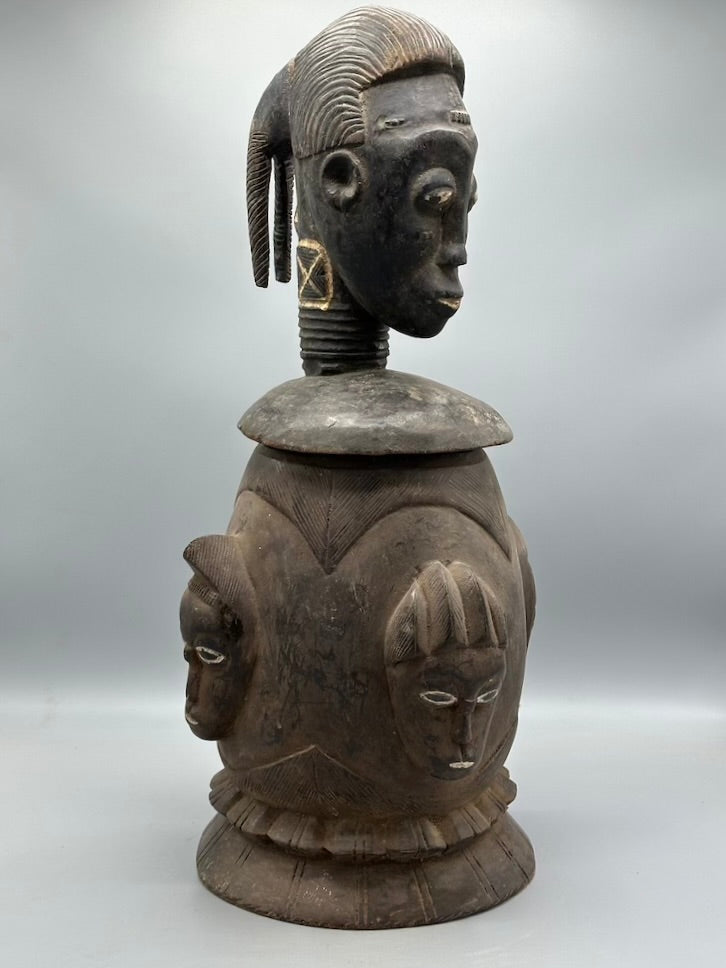 Single Baule Head Design Mouse Oracle Container/Statue | 22"