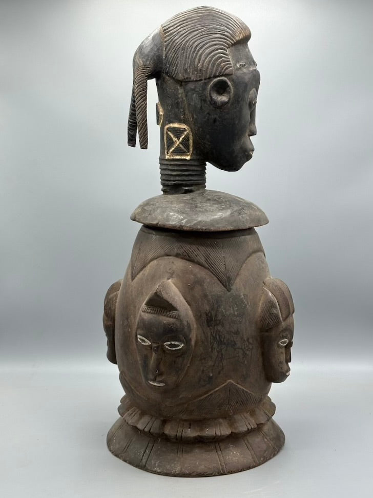 Single Baule Head Design Mouse Oracle Container/Statue | 22"