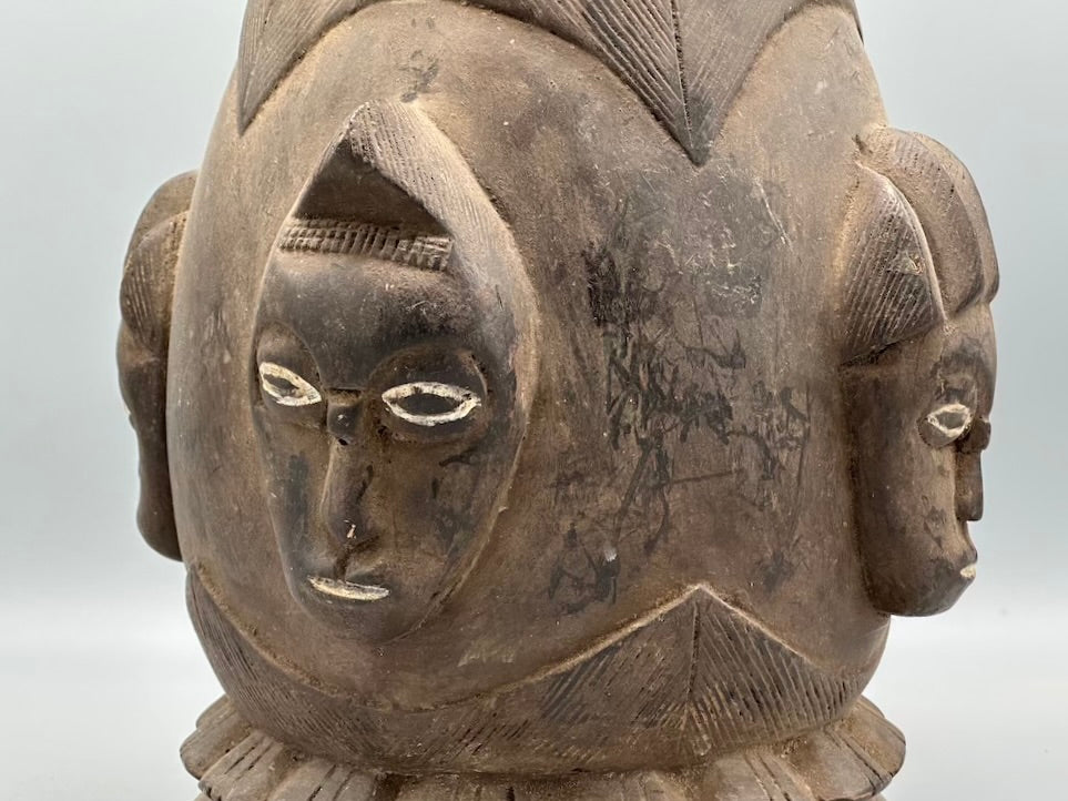 Single Baule Head Design Mouse Oracle Container/Statue | 22"