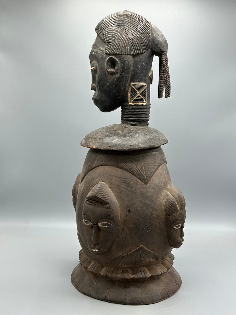 Single Baule Head Design Mouse Oracle Container/Statue | 22"
