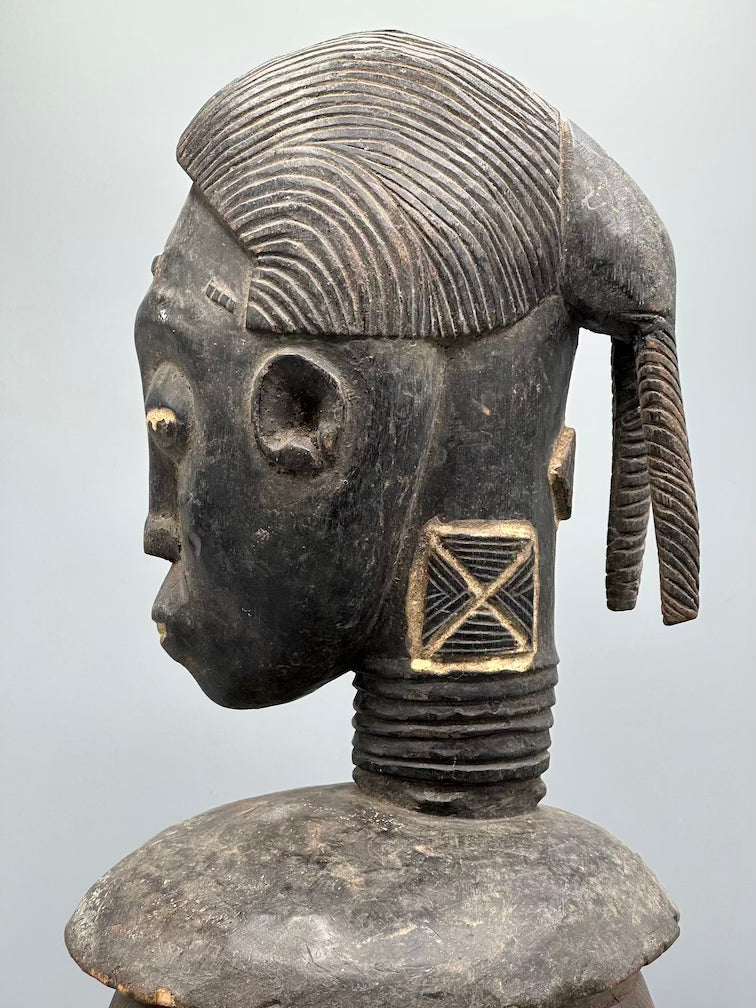 Single Baule Head Design Mouse Oracle Container/Statue | 22"