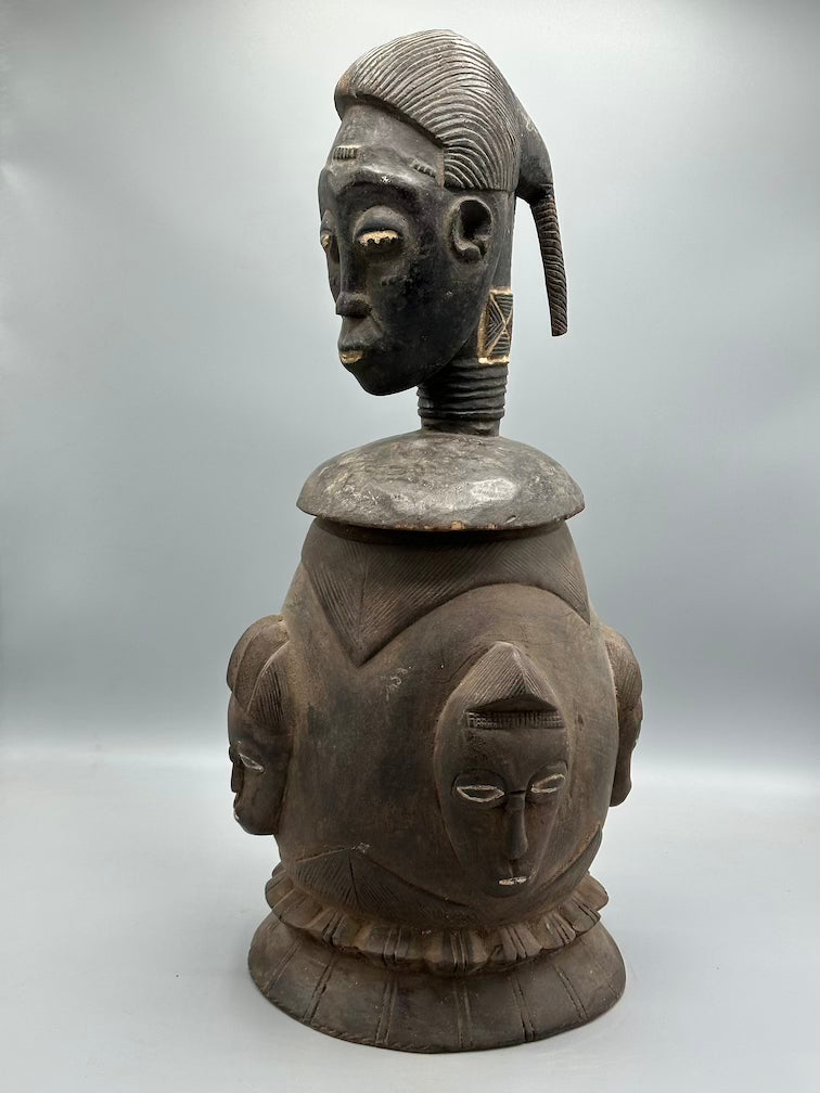 Single Baule Head Design Mouse Oracle Container/Statue | 22"