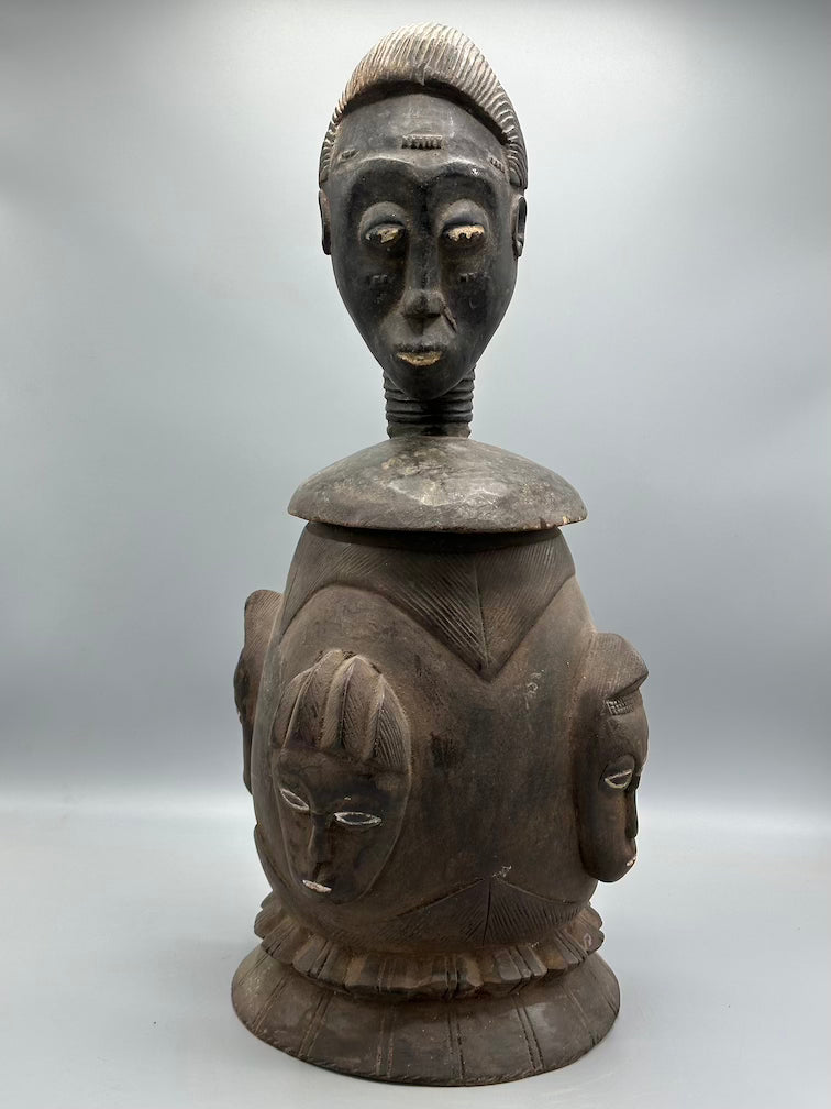 Single Baule Head Design Mouse Oracle Container/Statue | 22"