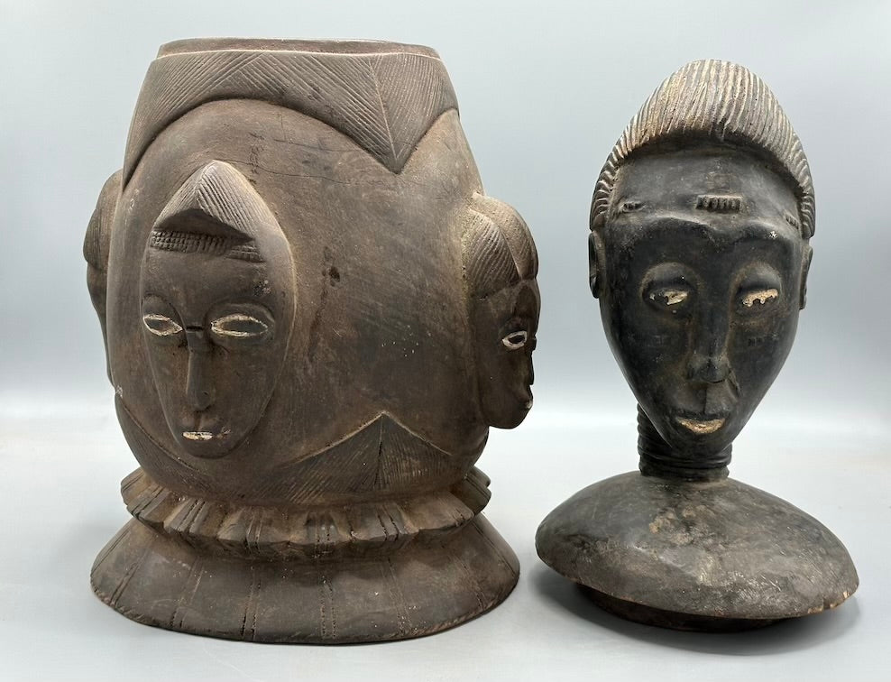 Single Baule Head Design Mouse Oracle Container/Statue | 22"
