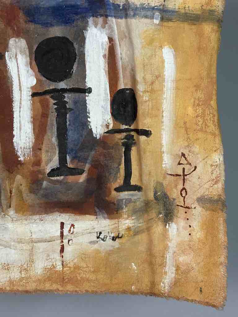 3 Akwabas | Contemporary African Painting on Canvas Frameable Art | 21 x 20"