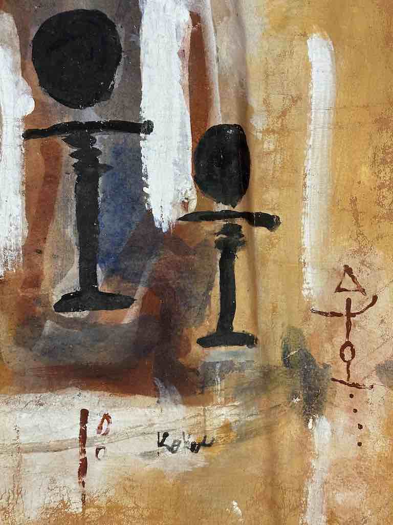 3 Akwabas | Contemporary African Painting on Canvas Frameable Art | 21 x 20"
