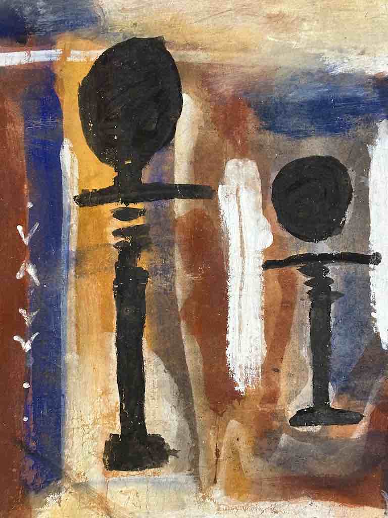 3 Akwabas | Contemporary African Painting on Canvas Frameable Art | 21 x 20"