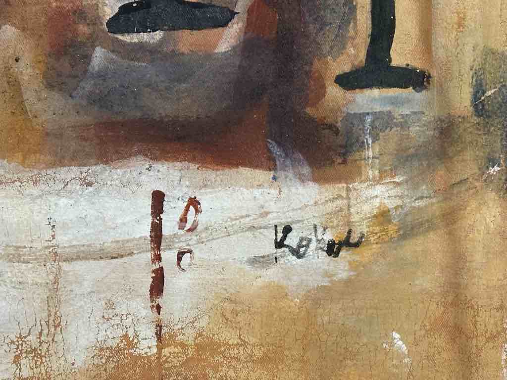 3 Akwabas | Contemporary African Painting on Canvas Frameable Art | 21 x 20"