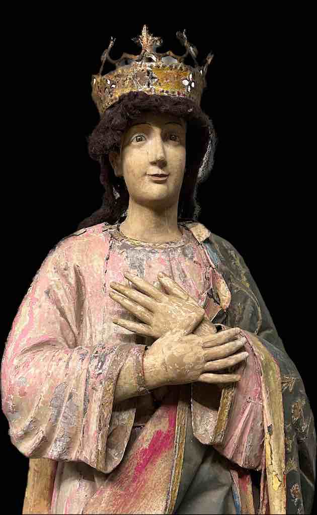 Very Large Antique Vietnamese Catholic Saint Figure Virgin Mary Immaculate Conception