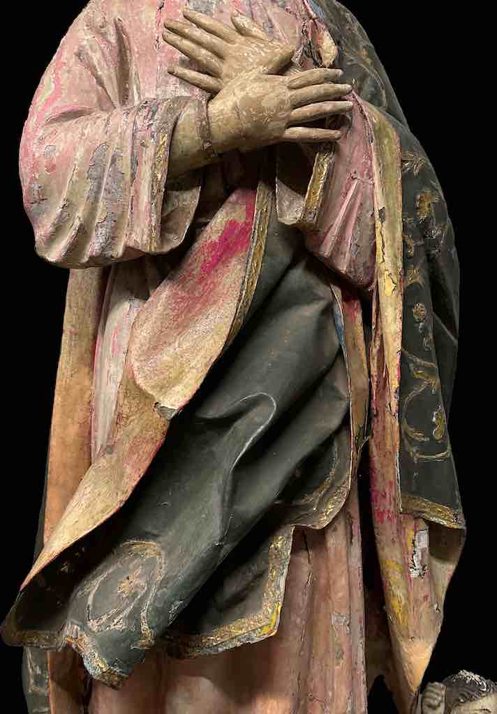 Very Large Antique Vietnamese Catholic Saint Figure Virgin Mary Immaculate Conception